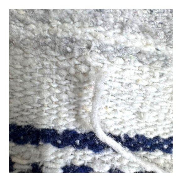 Mexican Artisan Striped Blanket Handwoven Wool Throw Soft Textural Serape Large - Picture 5 of 6